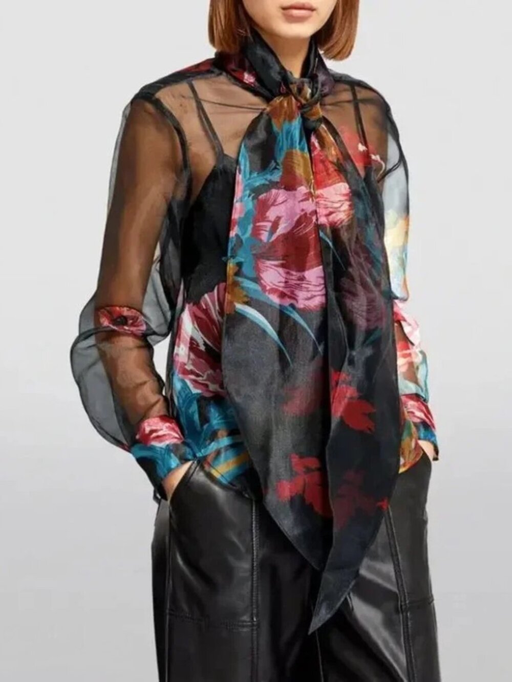 STAUD Maryn Top in First Bloom Night Size Medium